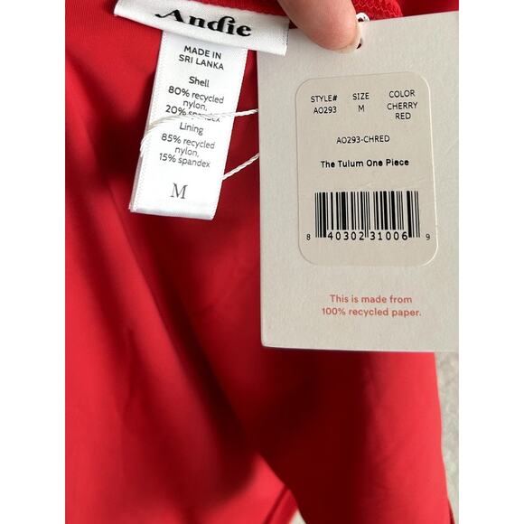 Andie Swim The Tulum One Piece in Cherry Red M NWT - Picture 5 of 7